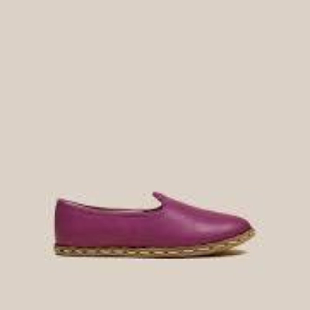 SABAH Purple Slip on Loafer Shoes Flats Leather Handmade